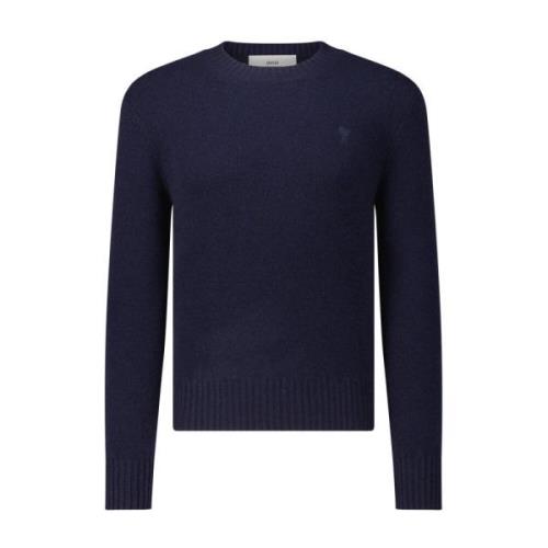 Kasjmier Wolmix Sweater Ami Paris , Blue , Heren