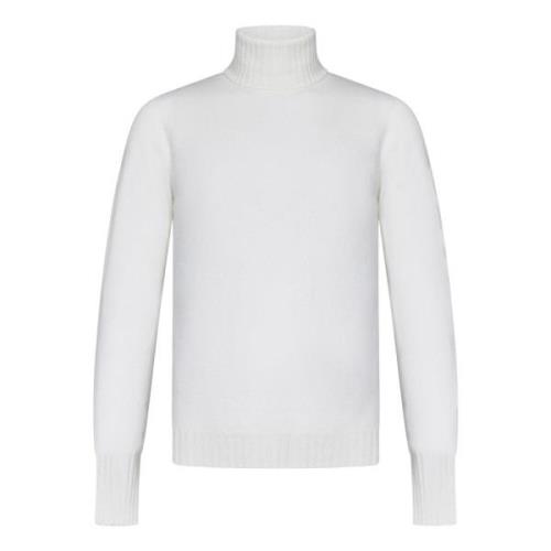 Luxe Witte Cashmere Coltrui Drumohr , White , Heren