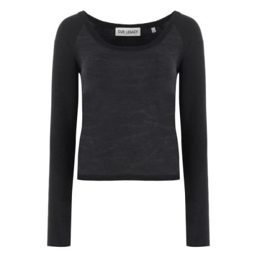 Geribbelde Crop Top met Lange Mouwen Our Legacy , Gray , Dames