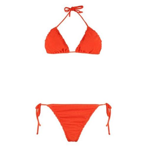 Contrasterende Stiksels Triangel Bikini Reina Olga , Orange , Dames