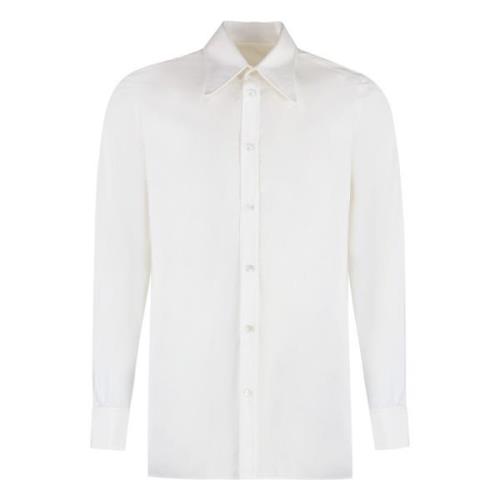 Katoenen shirt met zijsplitten Maison Margiela , White , Heren