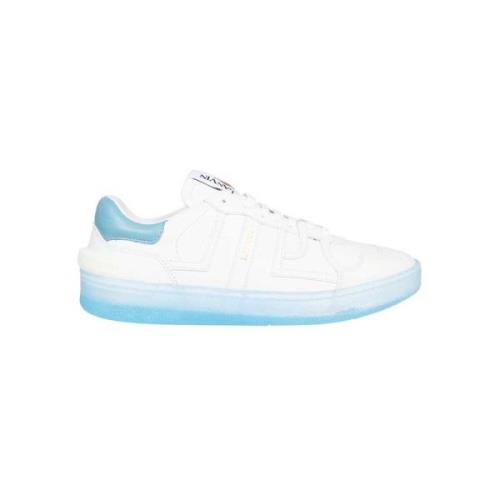 Contrasterende kleur lage sneakers Lanvin , White , Heren