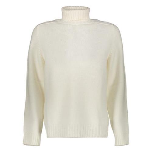 Geribbelde Wol Turtleneck Sweater Dondup , White , Heren