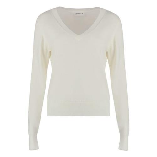 Geribbelde Wol Kasjmier Trui P.a.r.o.s.h. , Beige , Dames