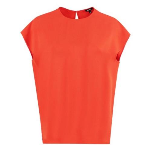 Crêpe Blouse met Knoopsluiting Aspesi , Orange , Dames