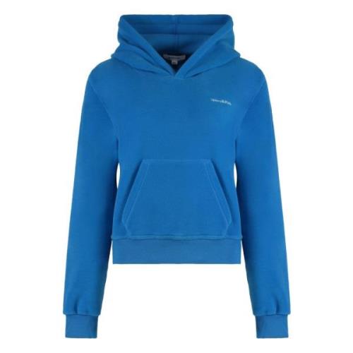 Geribbelde Hoodie Polyester Stijl Sporty & Rich , Blue , Dames