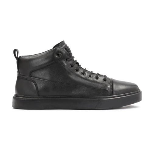 Moderne Leren Sneakers Trendy Design Kazar , Black , Heren