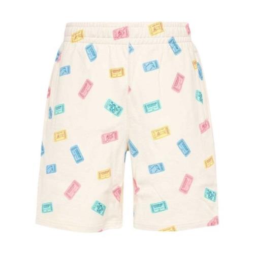 Gedrukte katoenen Bermuda shorts Icecream , Beige , Heren