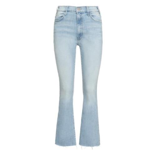 Faded Denim Ankle Fray Jeans Mother , Blue , Dames