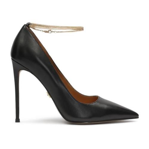 Zwarte pumps met een enkelkettingdetail Kazar , Black , Dames