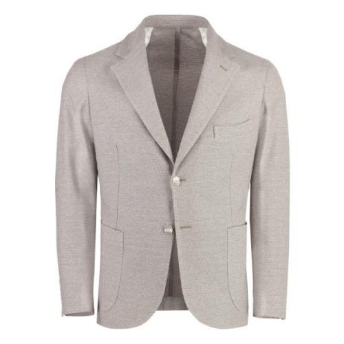 Katoenen Blazer met Reverskraag Barba Napoli , Beige , Heren