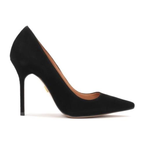 Zwarte Suède Stiletto's Hoge Hakken Kazar , Black , Dames