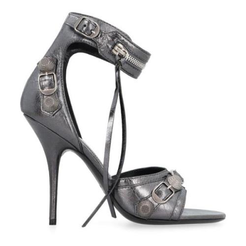 Studded Leren Sandalen Balenciaga , Gray , Dames