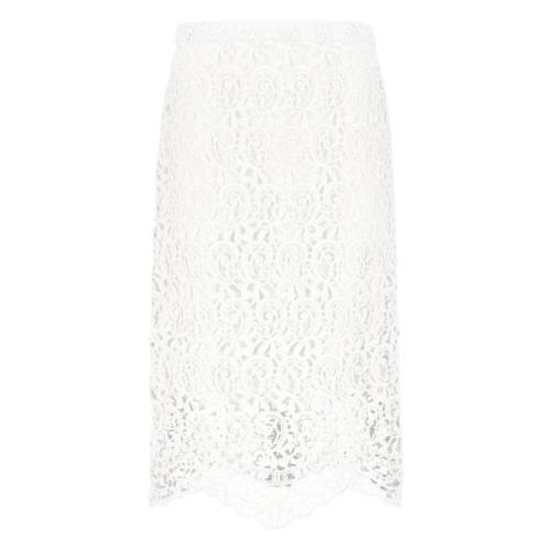 Bloemen Macramé Kant Rok Burberry , White , Dames