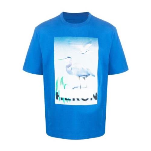 Casual Katoenen T-Shirt Heron Preston , Blue , Heren