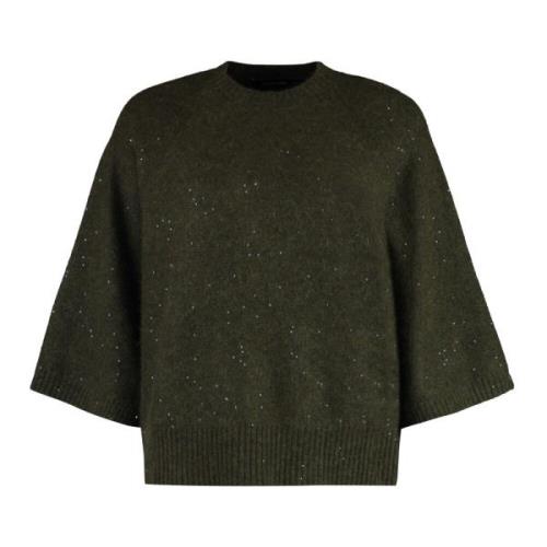 Paillet Wol Crew-Neck Sweater Fabiana Filippi , Green , Dames