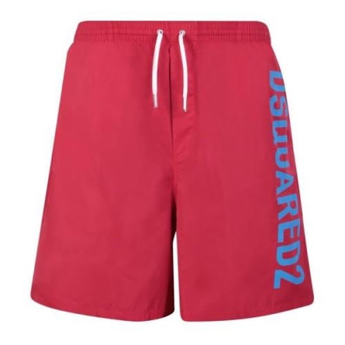 Gele Zwembroek Stijlvol Strandkleding Dsquared2 , Red , Heren