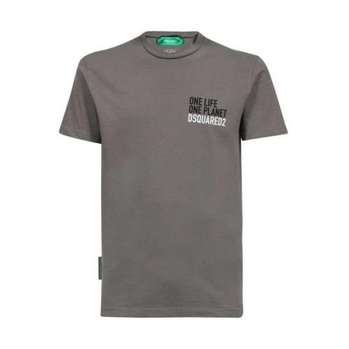 Bedrukt Crew-neck T-shirt Dsquared2 , Gray , Heren