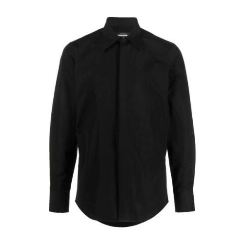 Casual Katoenen Overhemd voor Mannen Dsquared2 , Black , Heren