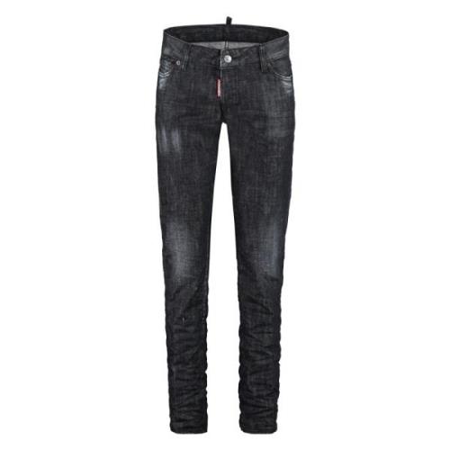 Destroyed Effect 5-Pocket Jeans Dsquared2 , Black , Dames