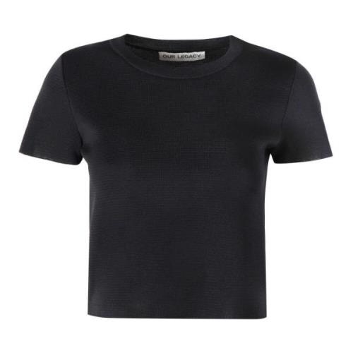 Gebreide cropped T-shirt Our Legacy , Black , Dames