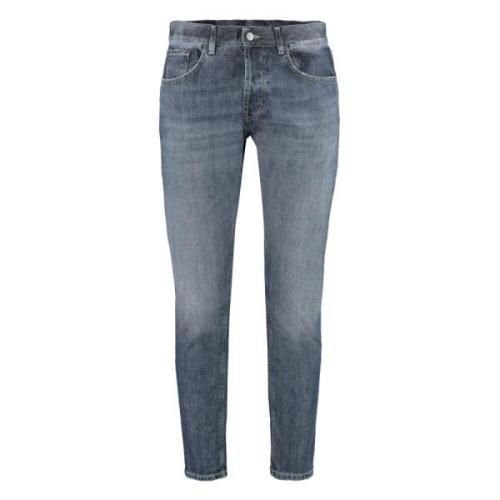 Wortel-Fit Jeans met Metalen Knopen Dondup , Blue , Heren