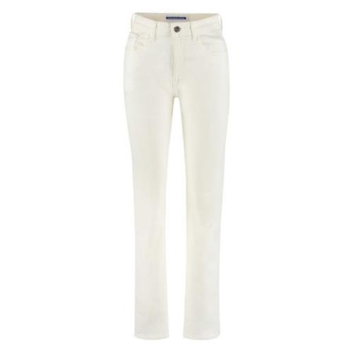 Straight-Leg Jeans met Leren Logolabel Jacob Cohën , Beige , Dames