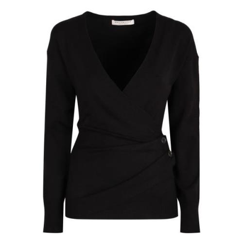 Asymmetrische V-hals Wollen Trui Philosophy di Lorenzo Serafini , Blac...