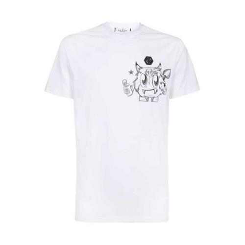 Logo Print Katoenen T-shirt Philipp Plein , White , Heren