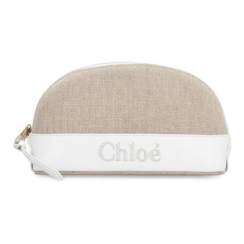 Sense Toilettas met Ritssluiting Chloé , Beige , Dames