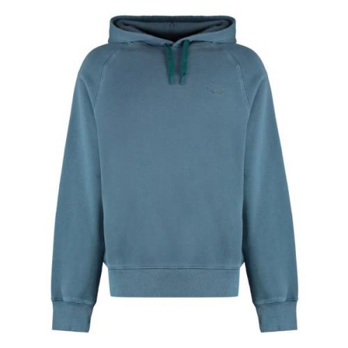 Katoenen Hoodie Geribbelde Randen PS By Paul Smith , Blue , Heren