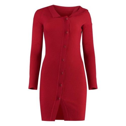 Gebreide jurk met verstelbare nekband Jacquemus , Red , Dames