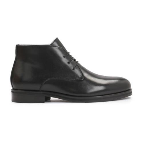 Elegante Gladleren Derby Schoenen Kazar , Black , Heren