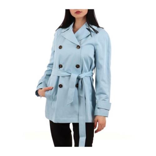 Heldere Blauwe Korte Waterdichte Trenchcoat Emme DI Marella , Blue , D...