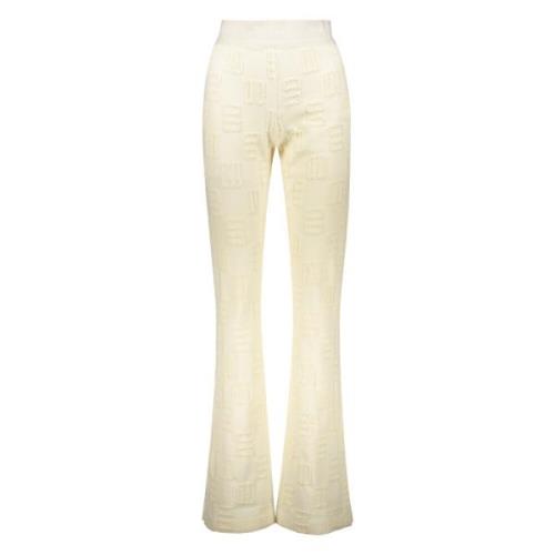 Jacquard Wollen Broek met Splitten Ambush , Beige , Dames