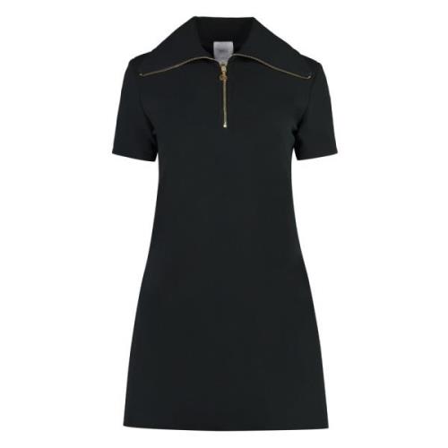 Krepe jurk met rits aan de voorkant Patou , Black , Dames