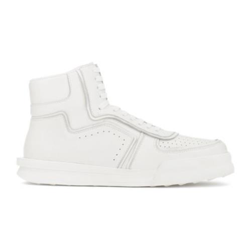 Klassieke leren sneakers met hoge bovenkant Kazar , White , Heren