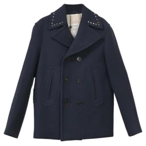 Pre-owned Wool outerwear Valentino Vintage , Blue , Heren