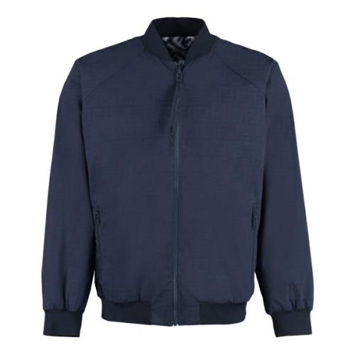 Omkeerbare Nylon Bomberjack Fendi , Blue , Heren