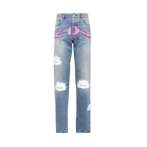 Stijlvolle 5-pocket jeans met contraststiksels Heron Preston , Blue , ...