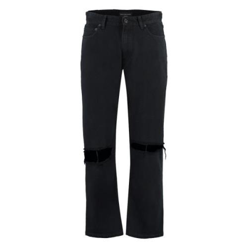 Versleten cropped jeans Balenciaga , Black , Heren