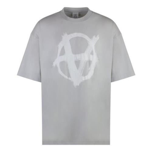 Anarchie Katoenen T-shirt Vetements , Gray , Heren