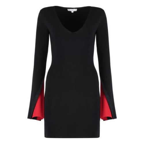 Viscose Jurk met Wijd Uitlopende Mouwen JW Anderson , Black , Dames