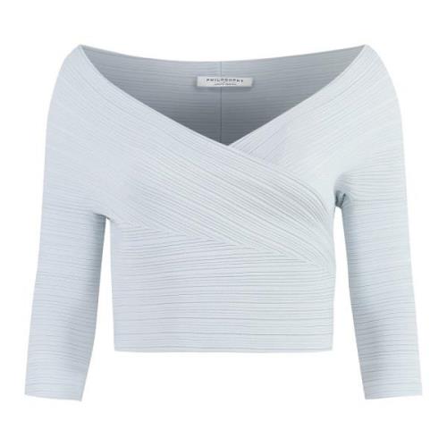 Geribbelde Gebreide Crop Top met Taillebevestiging Philosophy di Loren...