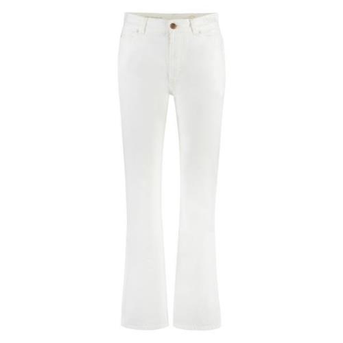 Rechte jeans met geborduurd logo Chloé , White , Dames