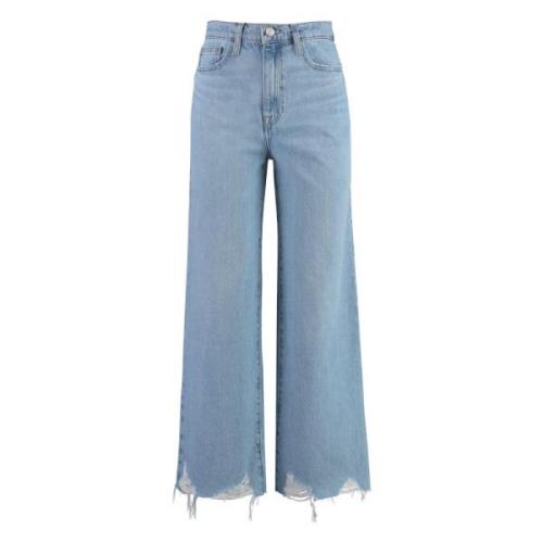 Wide Crop Jeans, Biologisch Katoen Frame , Blue , Dames