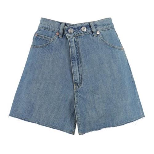 Denim Mini Rok met Contraststiksels Our Legacy , Blue , Dames