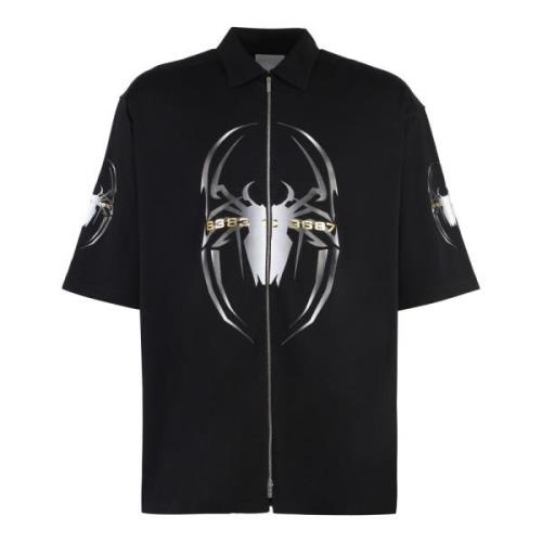 Katoenen T-shirt met Spider Design Vetements , Black , Heren