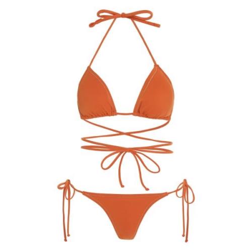 Triangle Lurex Stiksels Bikini Reina Olga , Orange , Dames