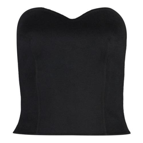 Wollen Top met Sweetheart Neckline P.a.r.o.s.h. , Black , Dames